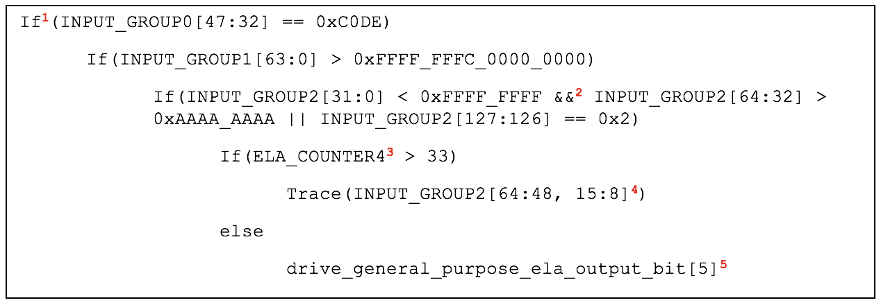 Coresight ELA-600 Example Pseudocode