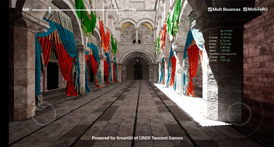  Sponza scene 1 powered by Tencent Games