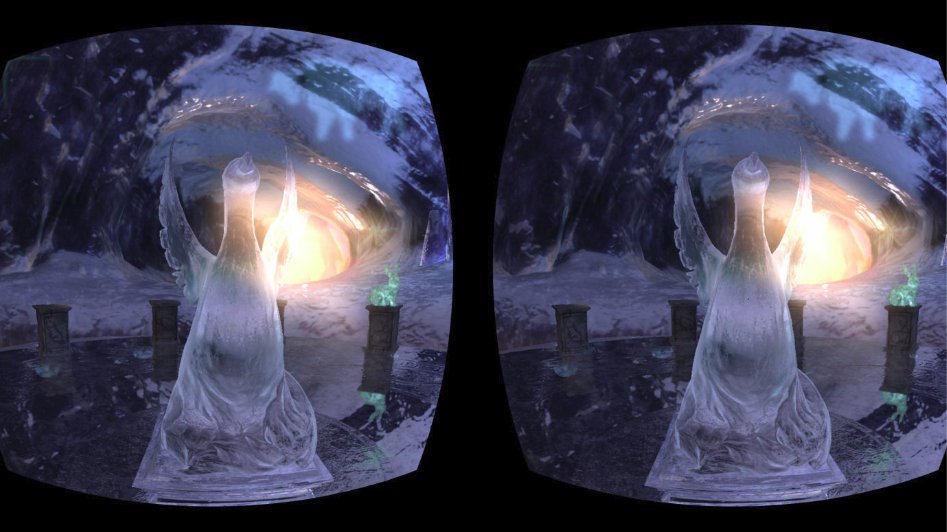 VR application running in Samsung Gear VR developer mode