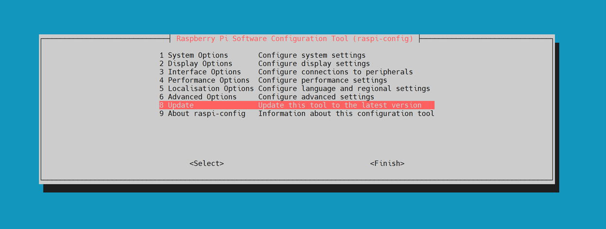 Graphic showing the raspi-config tool