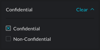 Confidential and Non-Confidential search filters
