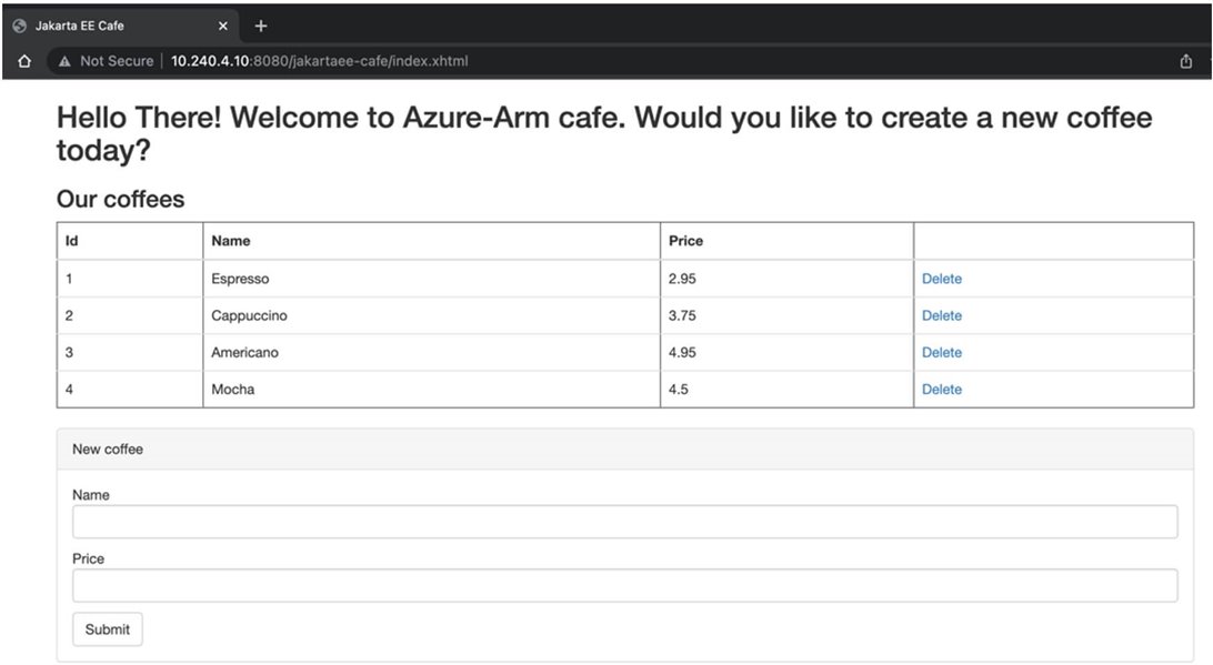 Java application running natively on an Arm-based Azure VM