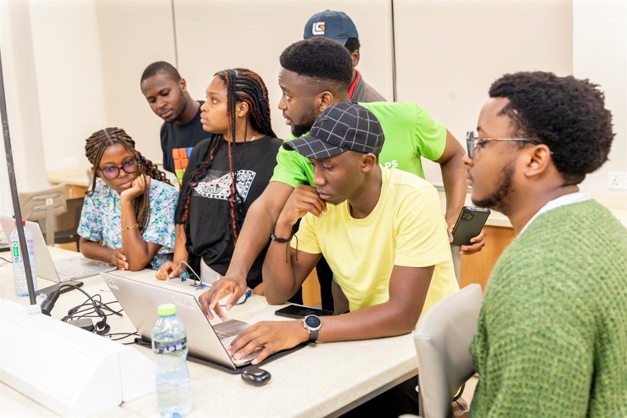  A group at the workshop engaged.