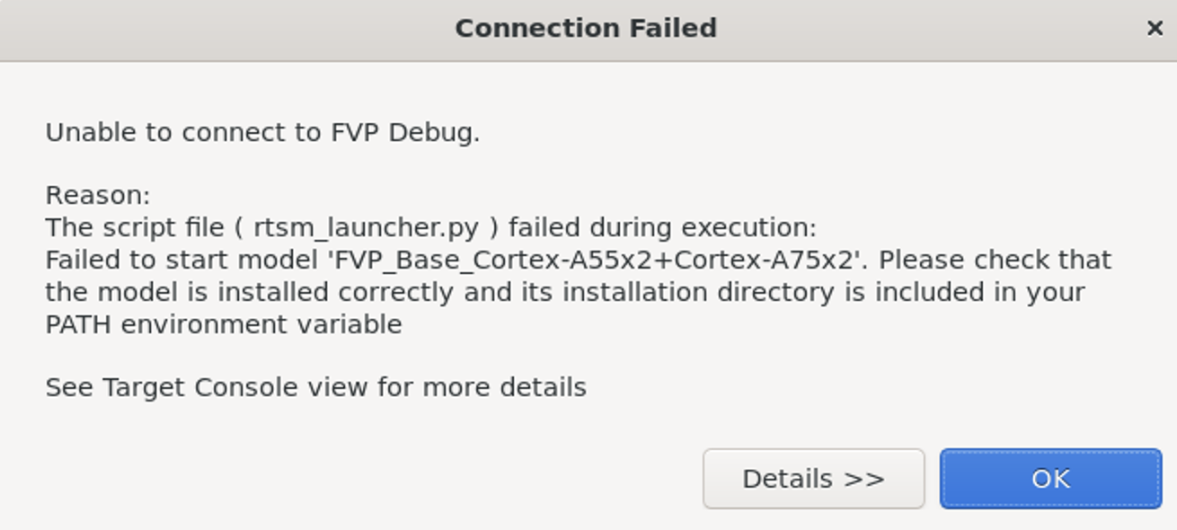  Connection failed without FVP 