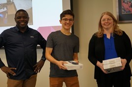 IoT Fridge Project team picture with organizers.