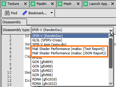 A screenshot of RenderDoc for Arm GPUs