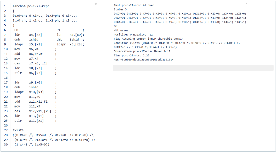 Herd7 litmus test for AArch64 RCsc (LDAR).