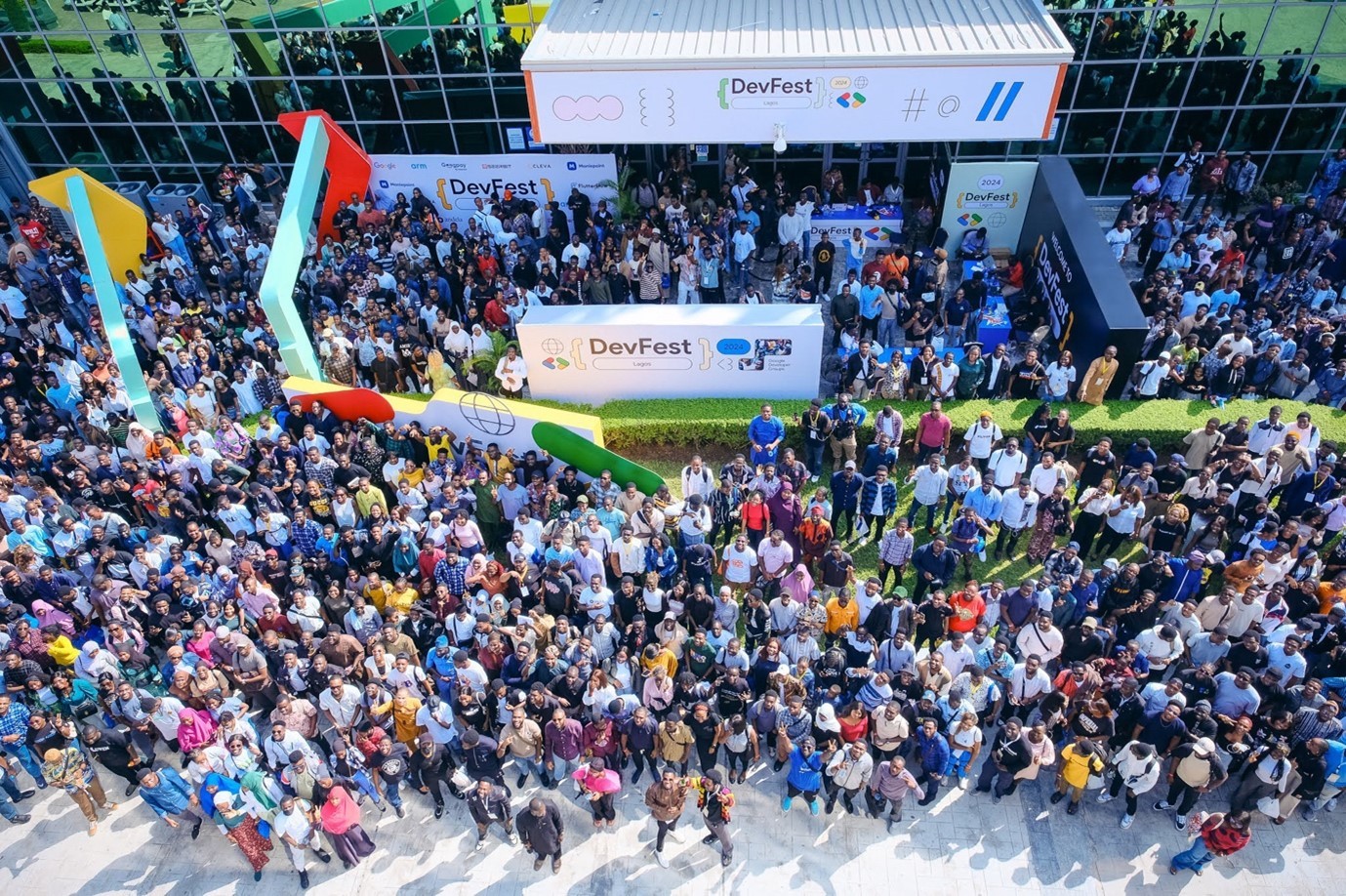 Birds-eye-view of particpants at DevFest Lagos