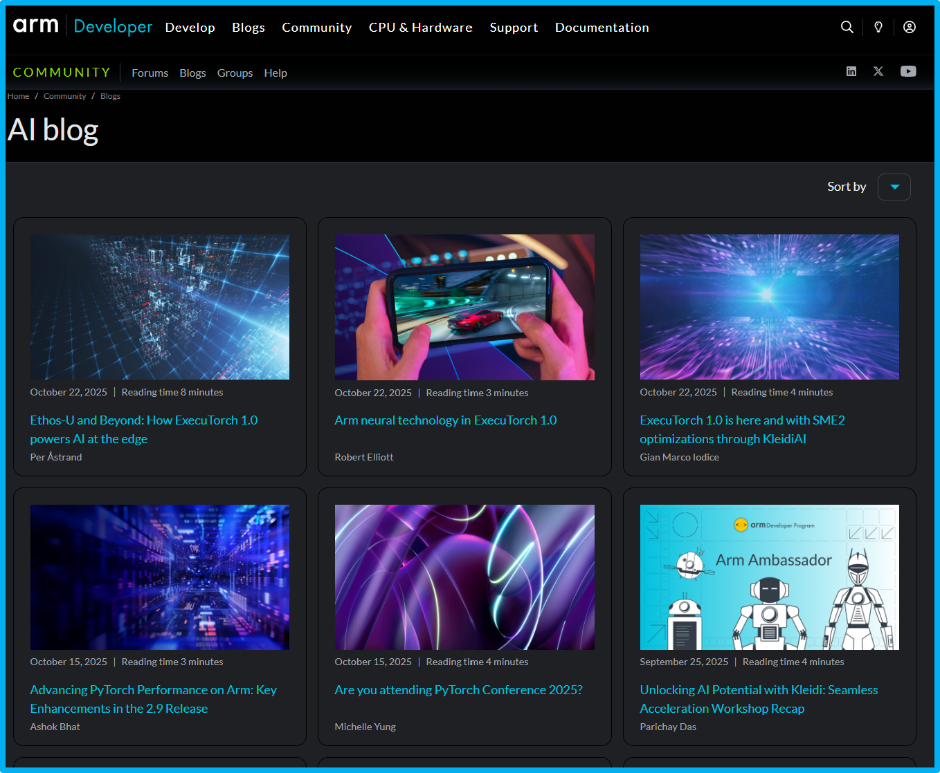 New page layout of the blog category page