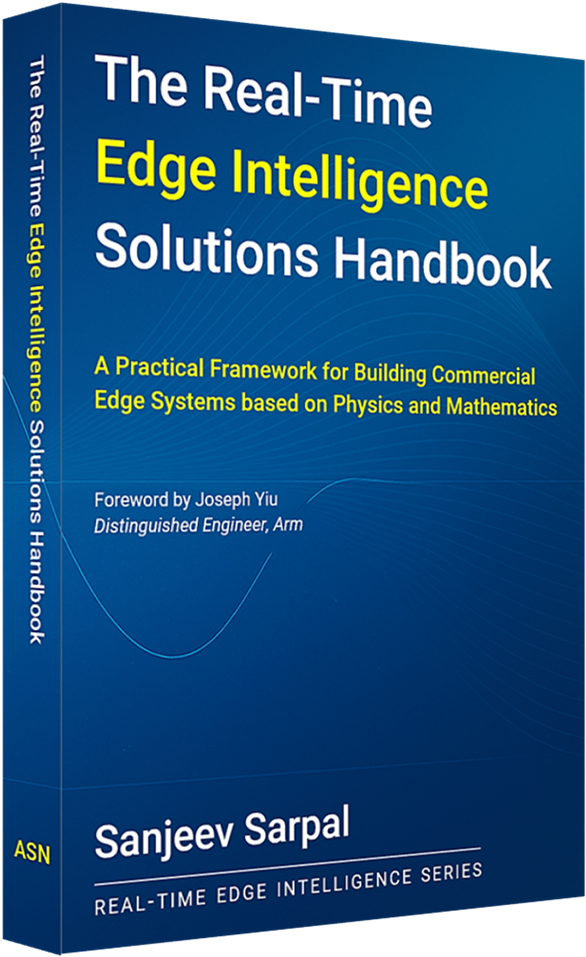 Cover of The Real-Time Edge Intelligence Solutions Handbook by Sanjeev Sarpal, a practical guide to building commercial edge systems.