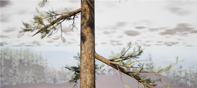Original tree asset used as a baseline for comparing Nanite visual quality improvements.