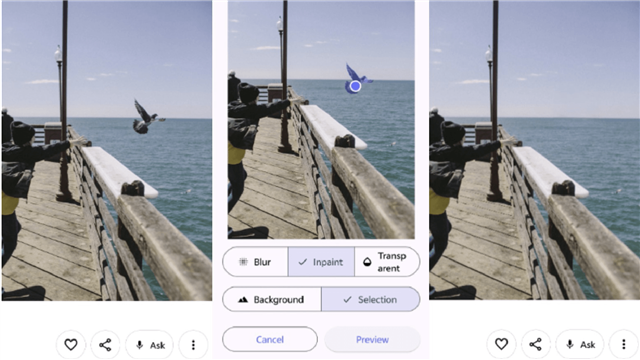 Object removal workflow using segmentation and AI inpainting