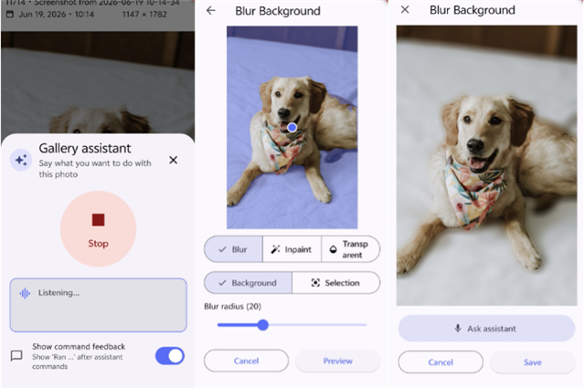 Background blur feature demonstrated step-by-step.