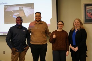 3D Printer Project group photo with speakers