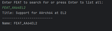 A screenshot of the prompt asking for a FEAT to search 