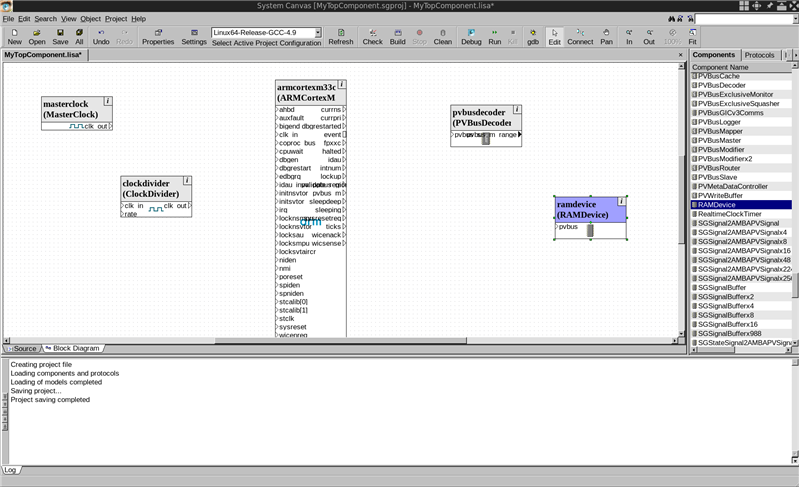  This is the RAMDevice view in the system canvas window.