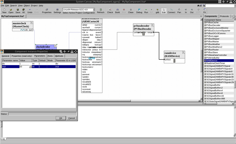  ClockDivider in the System Canvas window.
