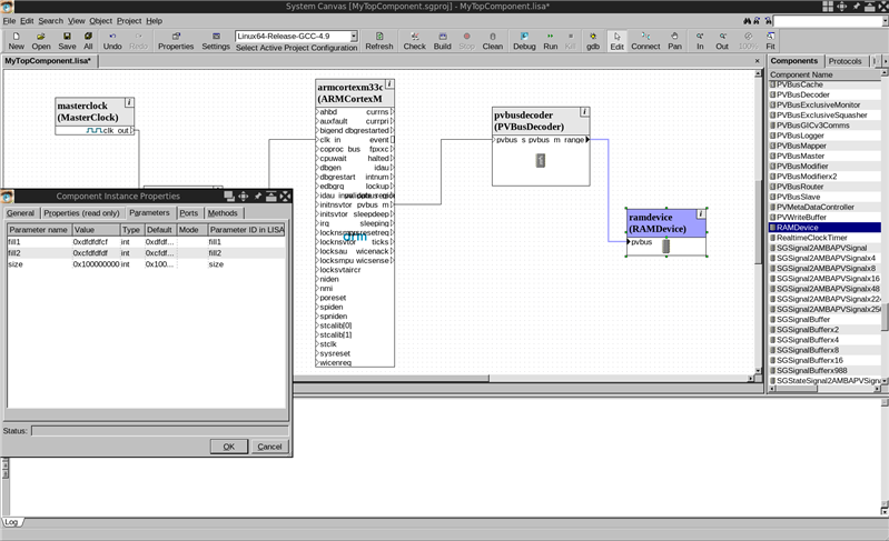  RAMDevice in the System Canvas window.