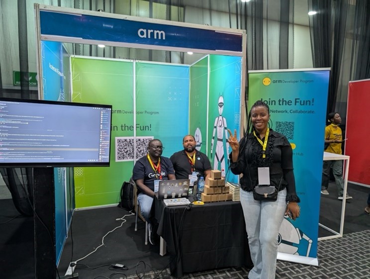 The Arm stand in action at DevFest