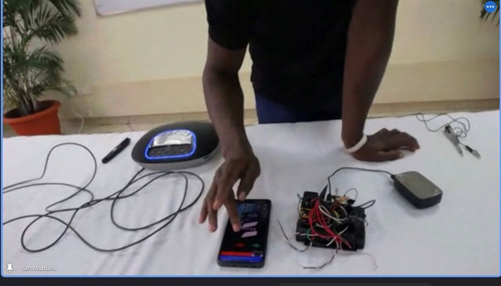 A picture of a demo of Smart Automotive Security.