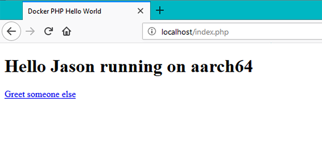 PHP application Hello World Docker