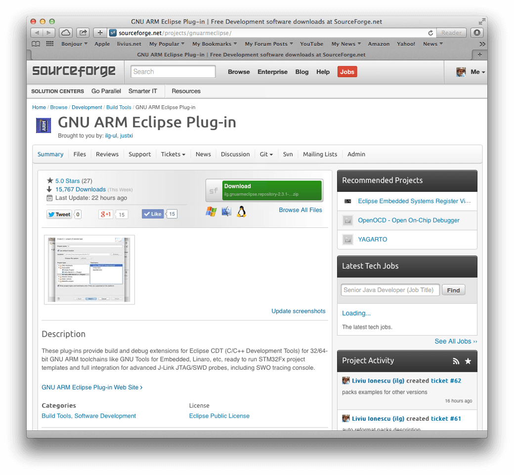 SourceForge GNU Arm Eclipse plug-in