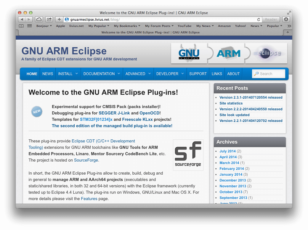GNU Arm Eclipse home page 