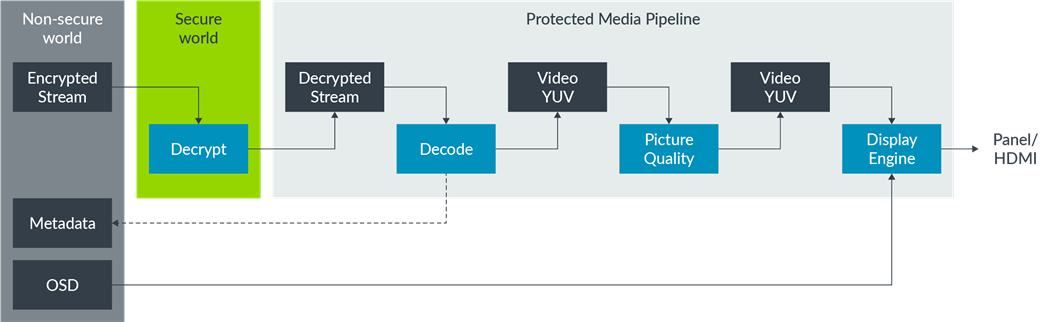 A diagram of TrustZone Media Protection (TZMP)