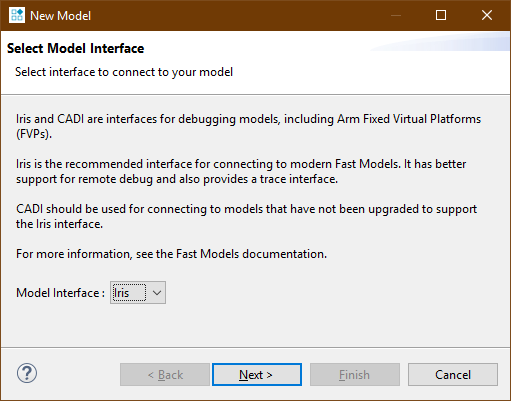 Select model interface