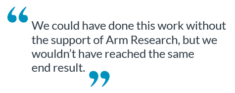  This is a quote about the support Arm Research gives.